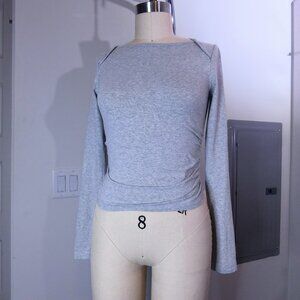 Publik Grey Ruched Side Long Sleeve Top – Size M